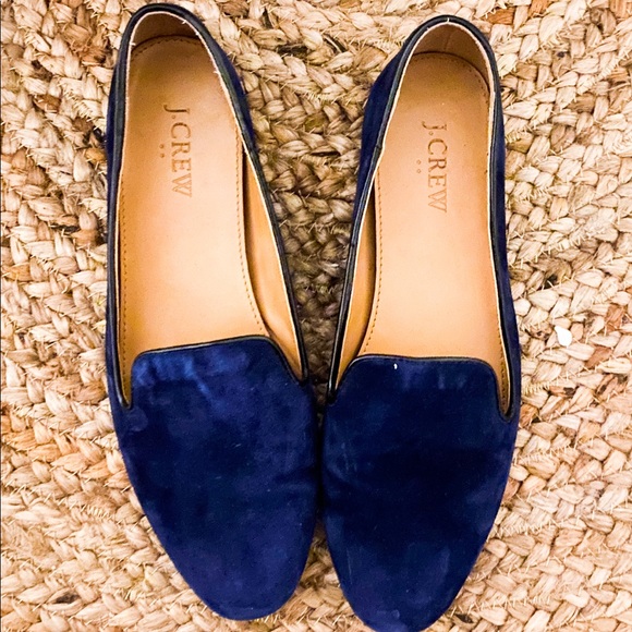 blue suede flats